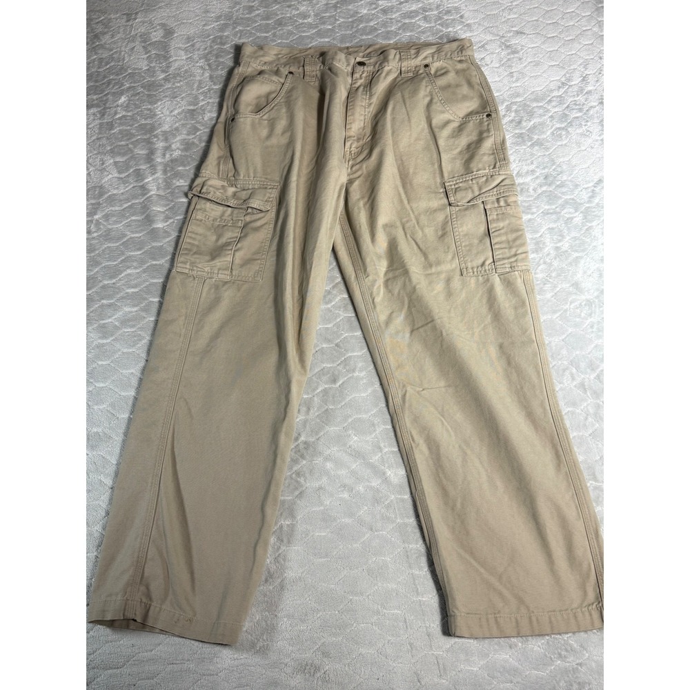 Insect Shield Mens Khaki Cargo Hiking Pants 36x30 Tan Cotton Outdoor Camping